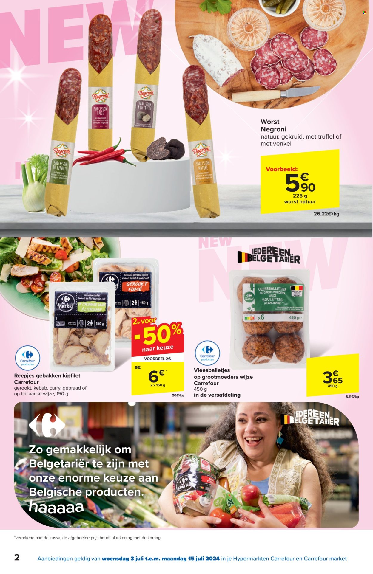 thumbnail - Carrefour-aanbieding - 03/07/2024 - 15/07/2024 -  producten in de aanbieding - truffel, kipfilet, worstjes, curry, honing. Pagina 2.