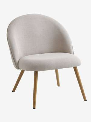 Fauteuil THORUP tissu beige/couleur chêne